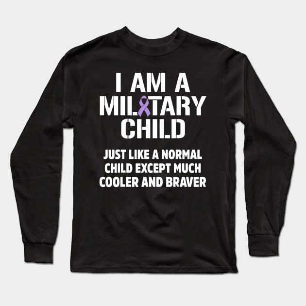 Military Child Month Purple Up Pride Cool Brave Long Sleeve T-Shirt by craiglimu